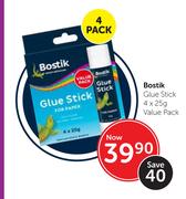 Bostik Glue Stick 4x25g Value Pack