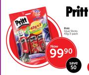 Pritt Glue Sticks 43g 3 Pack