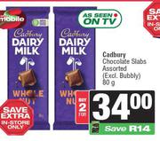 Cadbury Chocolate Slabs Assorted-For 2 x 80g