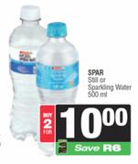 Spar Still Or Sparkling Water-For 2 x 500ml