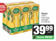 Rhodes 100% Fruit Juice Assorted-6 x 200ml