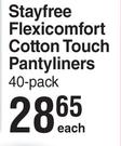 Stayfree Flexi Comfort Cotton Touch Pantyliners 40 Pack-Each