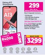 Samsung Galaxy A13 Smartphone-On 1GB Red Top Up Core More Data