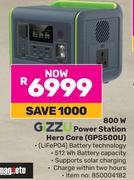 Gizzu 800W Power Station Hero Core GPS500U