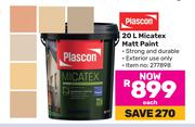 Plascon 20L Micatex Matt Paint