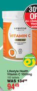 Lifestyle Health Vitamin C 1000mg 100 Tablets