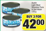 Austin Light Meat Shredded Tuna In Salt Water-For 3 x 170g