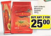 Fatti's & Moni's Macaroni Or Spaghetti-For Any 2 x 500g