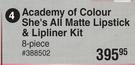 Academy Of Colour She's All Matte Lipstick & Lipliner Kit 8 Piece