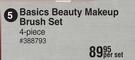 Basics Beauty Makeup Brush Set 4 Piece-Per Set