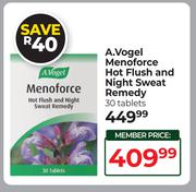 A.Vogel Menoforce Hot Flush & Night Sweat Remedy 30 Tablets