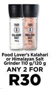 Food Lover's Kalahari Or Himalayan Salt Grinder-For Any 2 x 110g/120g