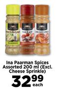 Ina Paarman Spices Assorted (Excl Cheese Sprinkle)-200ml Each