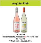 De Krans Rose Moscato, Moscato Or Moscato Red-For 2 x 750ml