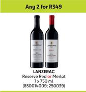 Lanzerac Reserve Red Or Merlot-For 2 x 750ml