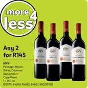 KWV Pinotage, Merlot, Shiraz, Cabernet Sauvignon Or Cape Blend-For 2 x 750ml