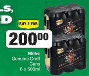 Miller Genuine Draft Cans-For 2 x 6 x 500ml