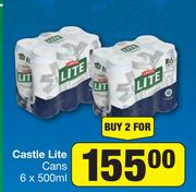 Castle Lite Cans-For 2 x 6 x 500ml