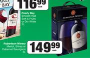 Robertson Winery Merlot, Shiraz Or Cabernet Sauvignon-3L Each