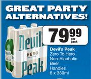 Devil's Peak Zero To Hero Non Alcoholic Beer Handies-6 x 330ml Per Pack