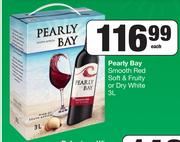 Pearly Bay Smooth Red Soft & Fruity Or Dry White-3L Each