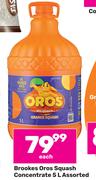 Brookes Oros Squash Concentrate Assorted-5Ltr Each