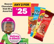 Beacon Chocolate Slab Assorted-For Any 2 x 80g