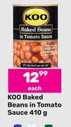 1Koo Baked Beans In Tomato Sauce-410g Each