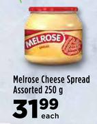 Melrose Cheese Spread Assorted-250g Each