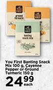 You First Banting Snack Mix 100g, Cayenne Pepper Or Ground Turmeric 150g-Each