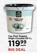 You First Organic Virgin Coconut Oil-1Ltr Each