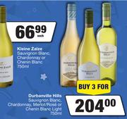 Durbanville Hills Sauvignon Blanc,Chardonnay,Merlot/Rose Or Chenin Blanc Light-For 3 x 750ml