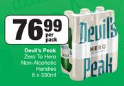 Devil's Peak Zero To Hero Non-Alcoholic Handies-6 X 330ml Per Pack