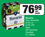 Bavaria Non-Alcoholic 0.0% Or 0.0% IPA Beer (All Variants) Handies-6 x 330ml Per Pack