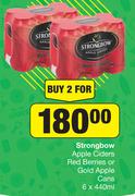 Stronbow Apple Cider Red Berries Or Gold Apple Cans 6 x 440ml-For 2