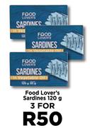 Food Lover's Sardines-For 3 x 120g