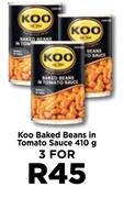 Koo Baked Beans In Tomato Sauce-For 3 x 410g