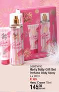 Lentheric Hoity Toity Gift Set Perfume Body Spray 2 x 90ml Plus Hand Cream 75ml-Per Set