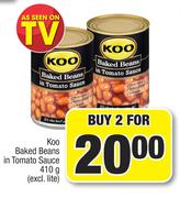Koo Baked Beans In Tomato Sauce (Excl.Lite)-For 2 x 410g