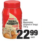 Spar Mayonnaise (Original Or Tangy)-750g Each