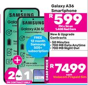 2 x Samsung Galaxy A36 5G Smartphone-On 1.4GB Red Core