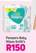 Pampers Baby Wipes-6 x 56's