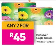 Twinsaver Single Tissues (White Or Rainbow)-For Any 2