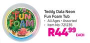 Teddy Dala Neon Fun Foam Tub Assorted-Each