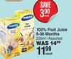 Purity 100% Fruit Juice 6-36 Months Assorted-200ml Each
