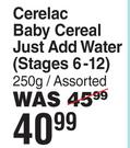 Nestle Cerelac Baby Cereal Just Add Water (Stages 6-12) Assorted-250g