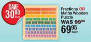 Fractions Or Maths Wooden Puzzle-Each