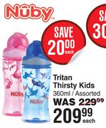 Nuby Tritan Thirsty Kids Assorted-360ml Each