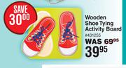 Wooden Shoe Tying Activity Board