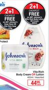 Johnson's Vita Rich Body Cream Or Lotion Assorted-400ml Each